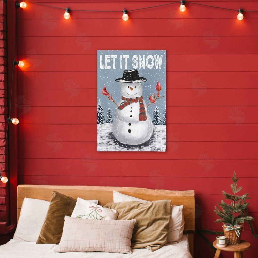 Dogwood Portfolio Let It Snow Joyful Snowman Printed Wall Art in Room