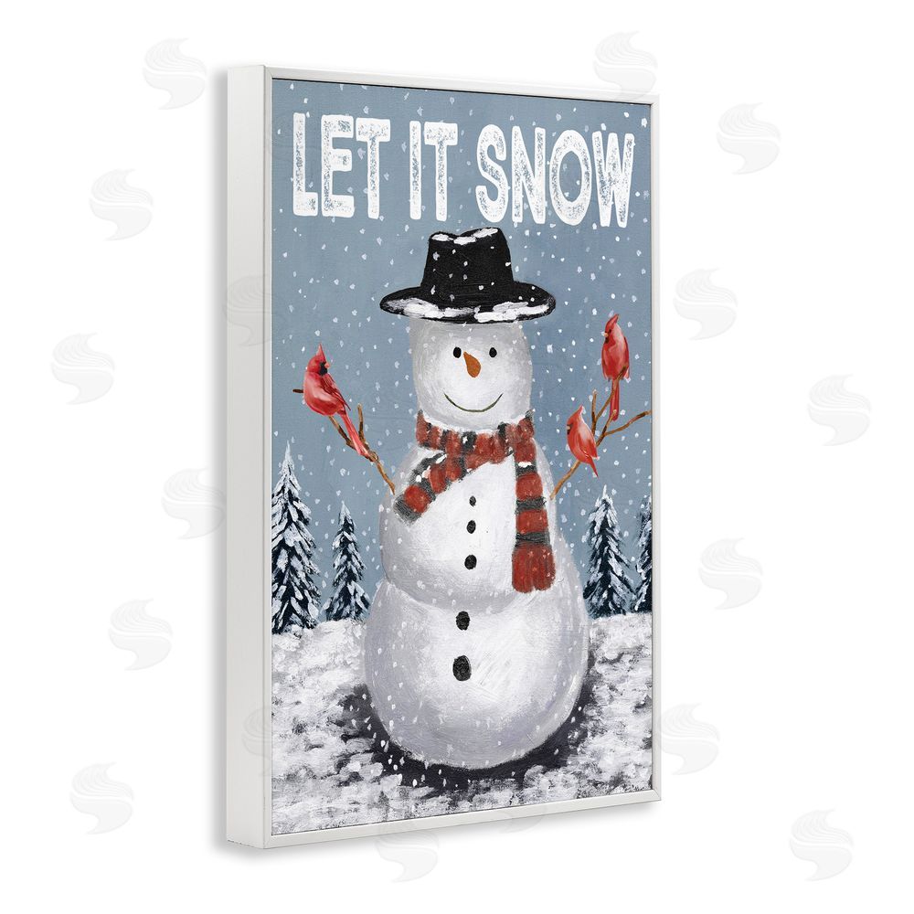 Dogwood Portfolio Let It Snow Joyful Snowman White Frame Giclee Art Print
