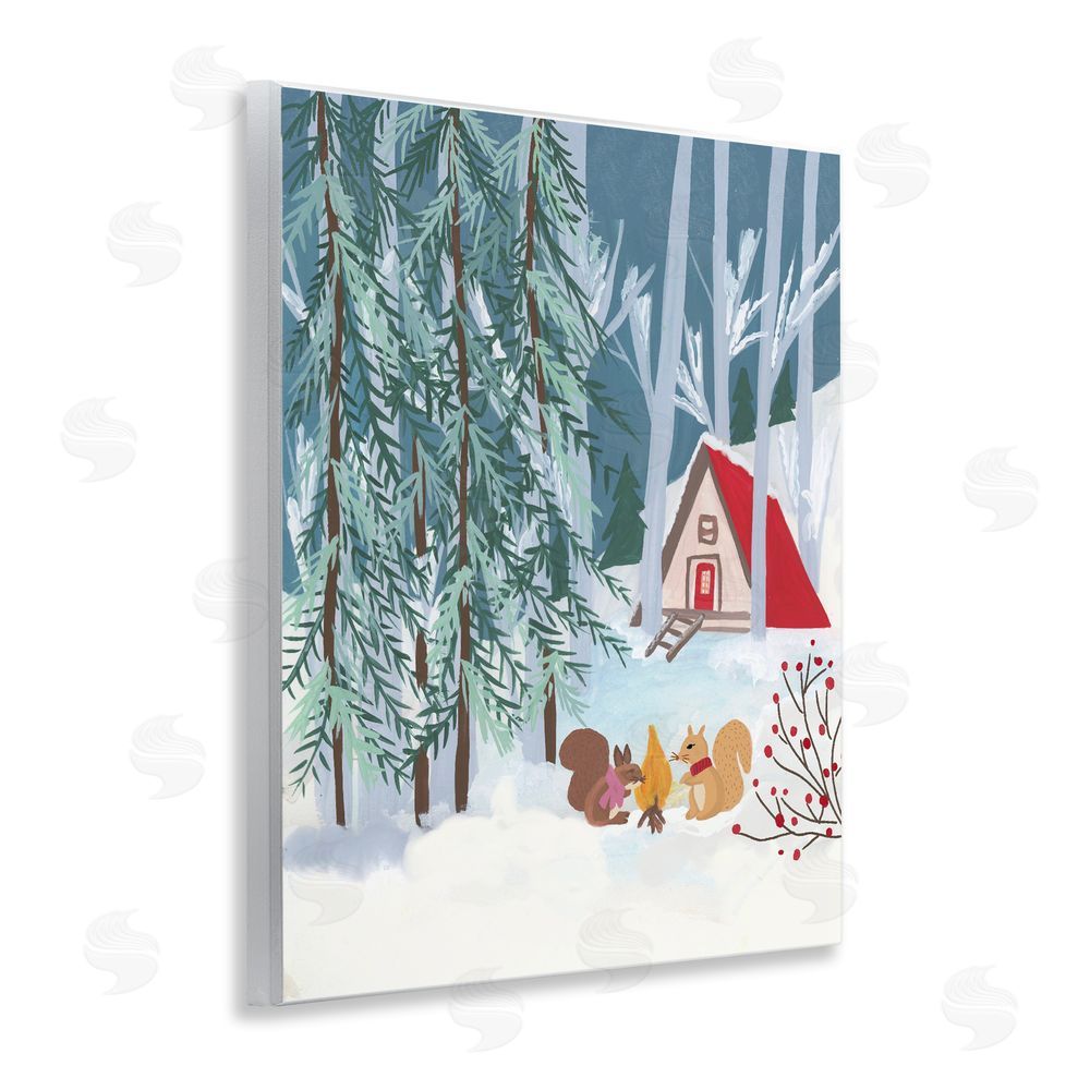 Nabeela Rumi Woodland Creatures Winter Campfire Wall Plaque Art Print