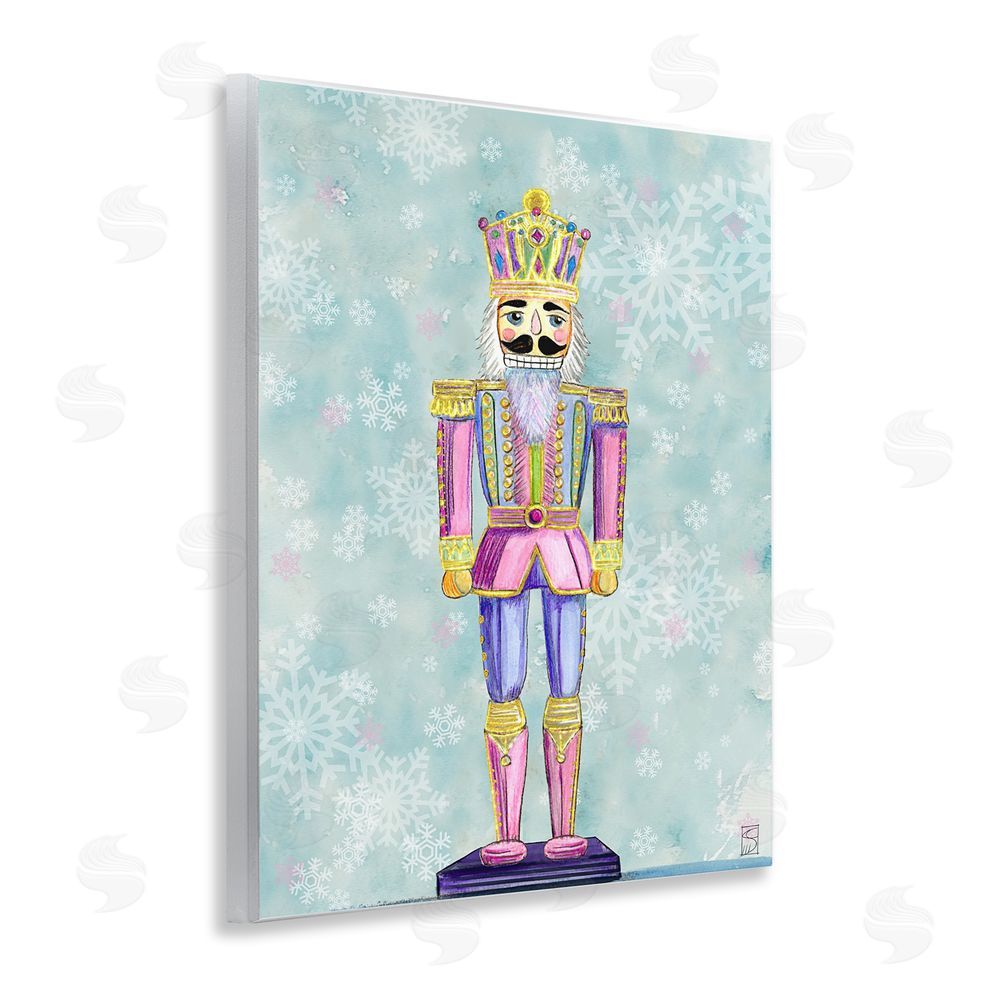 Sara Culpepper Pastel Nutcracker on Snowflakes Wall Plaque Art Print
