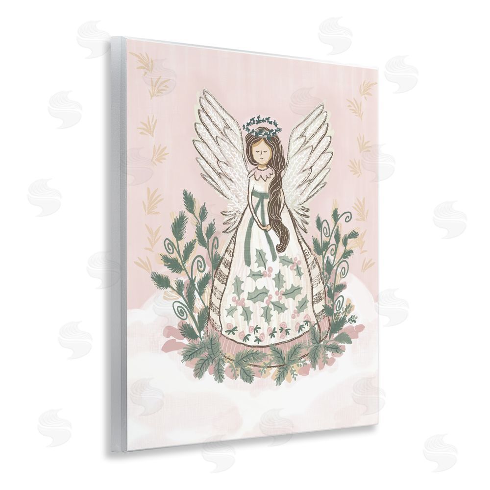 Connie Summers Christmas Angel with Botanicals Wall Plaque Art Print