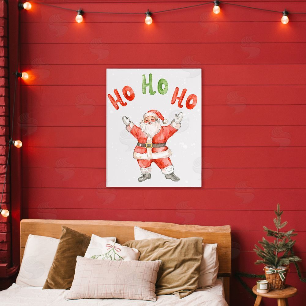 Elena Fay Ho Ho Ho Jolly Santa Claus Printed Wall Art in Room
