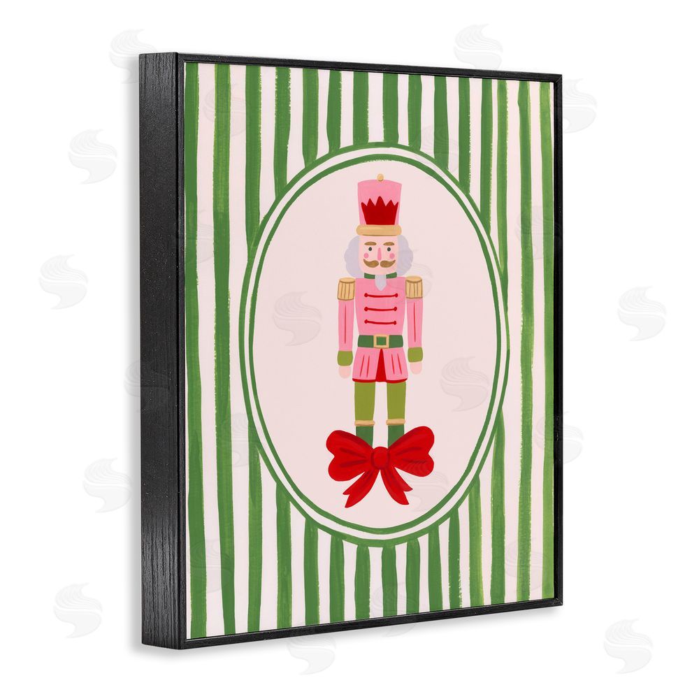 Courtney Haley Nutcracker with Ribbon Stripes Black Framed Giclee Art Print
