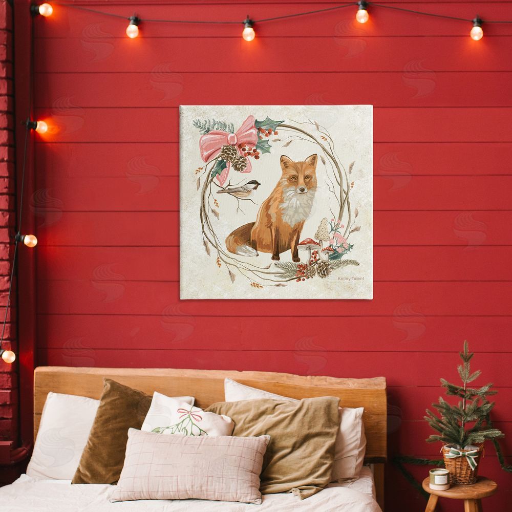 Kelley Talent Woodland Fox Rustic Wreath Printed Wall Art in Room