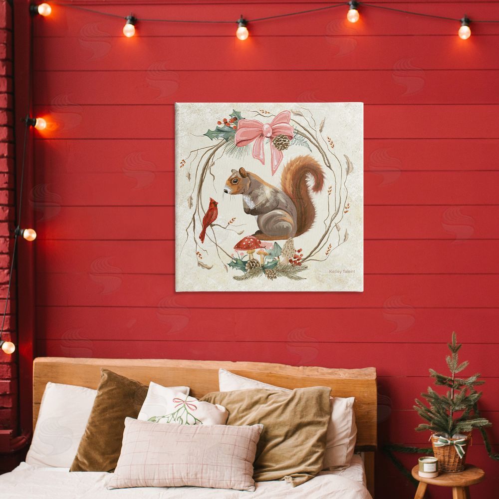 Kelley Talent Woodland Squirrel Rustic Wreath Printed Wall Art in Room