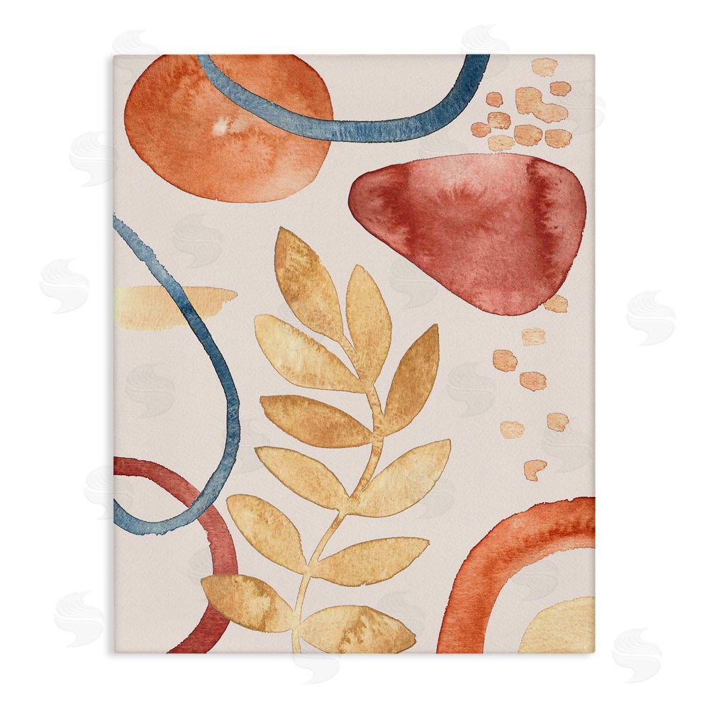 Camila Juncos Organic Earth Tones & Leaf Canvas Wall Art Print
