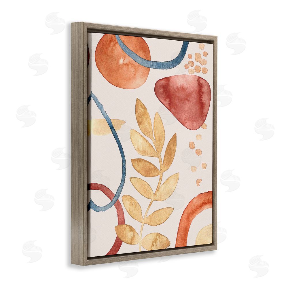 Camila Juncos Organic Earth Tones & Leaf Brown Floating Frame Canvas Art Print
