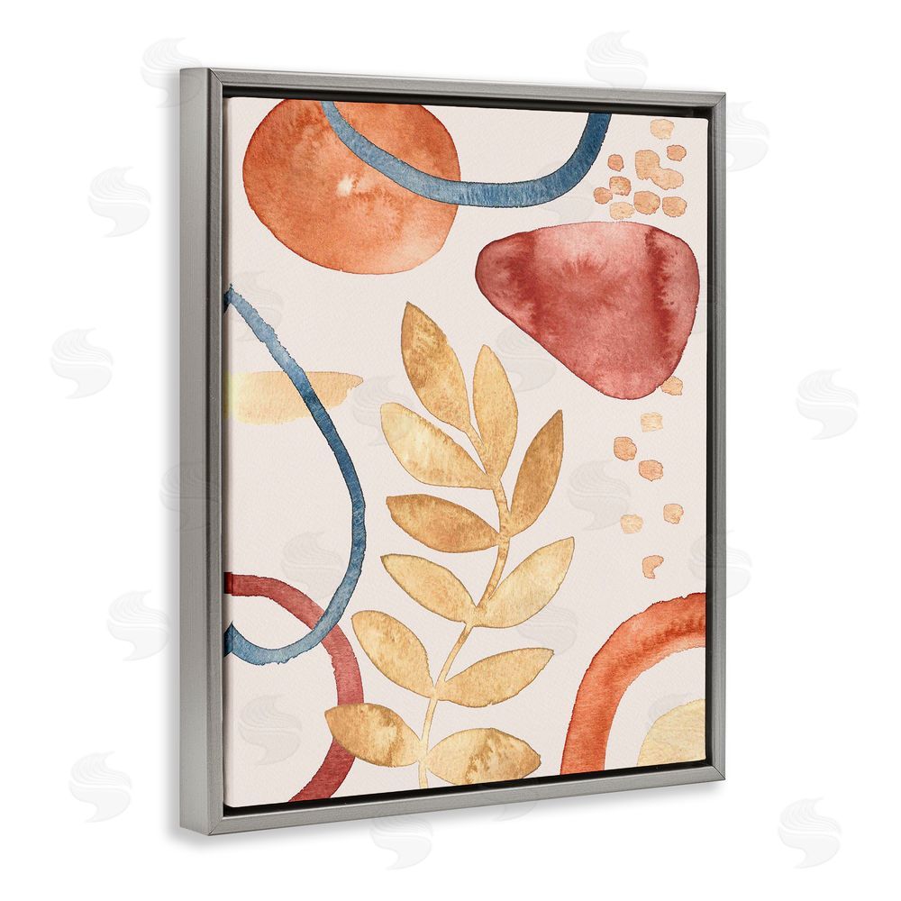 Camila Juncos Organic Earth Tones & Leaf Gray Floating Frame Canvas Art Print