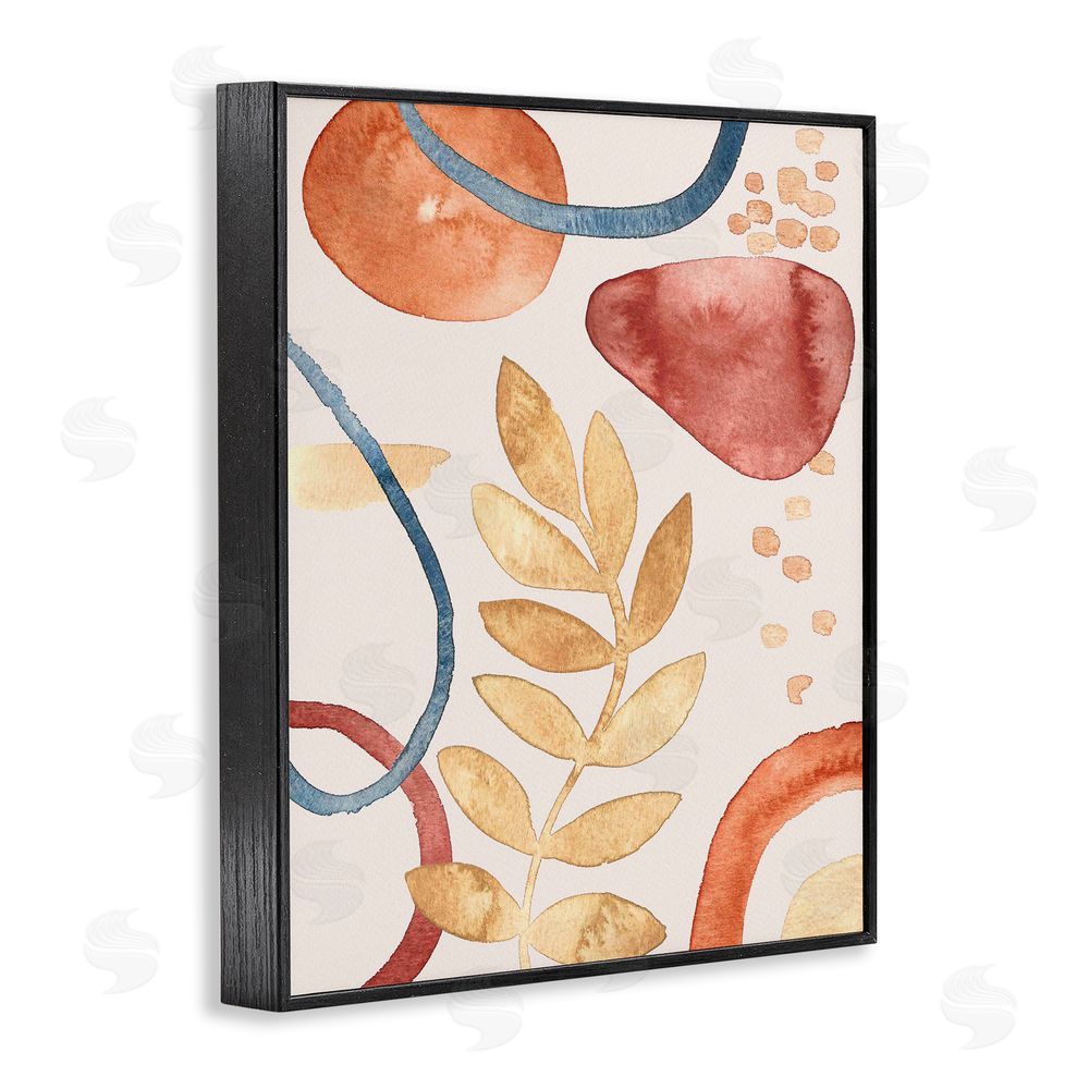 Camila Juncos Organic Earth Tones & Leaf Black Framed Giclee Art Print