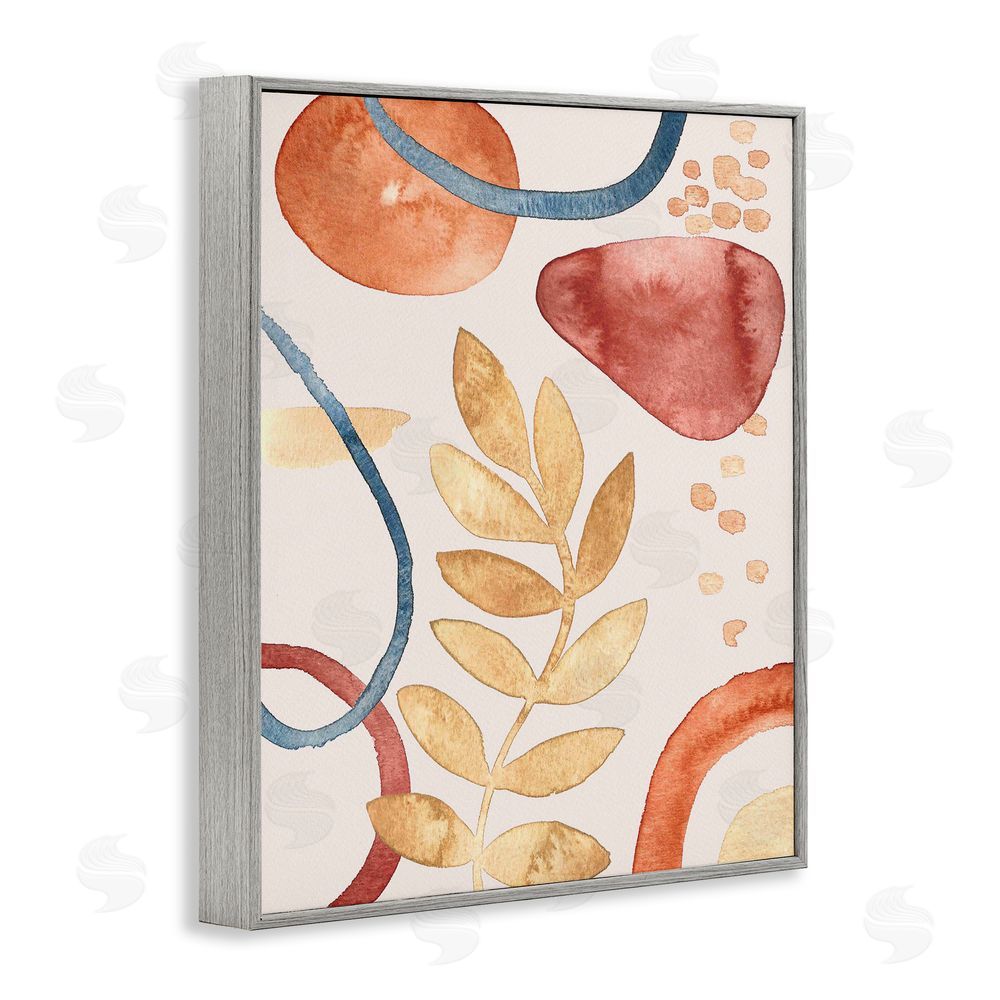 Camila Juncos Organic Earth Tones & Leaf Gray Framed Giclee Art Print
