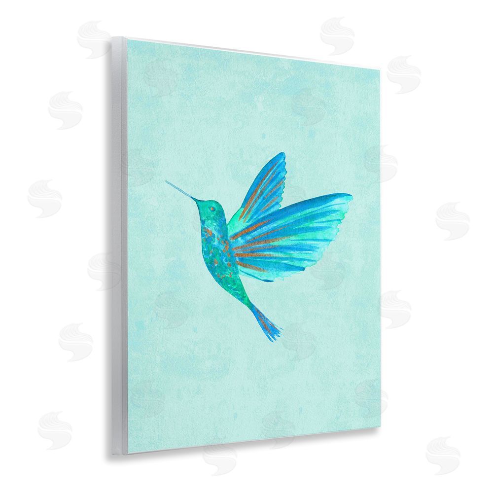 Camila Juncos Blue Hummingbird Simplicity Wall Plaque Art Print