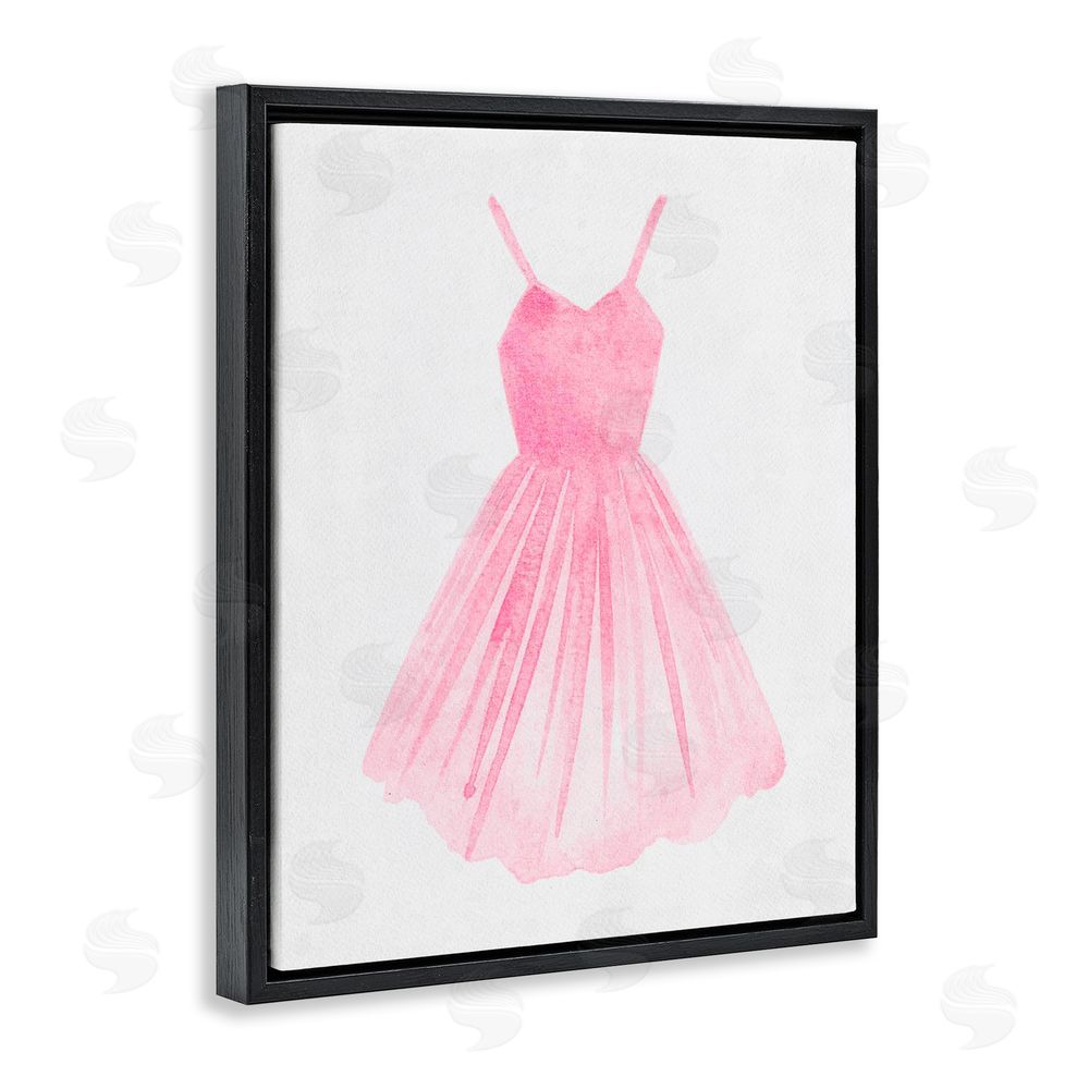 Camila Juncos Pink Ballerina Dress Black Floating Frame Canvas Wall Art Print