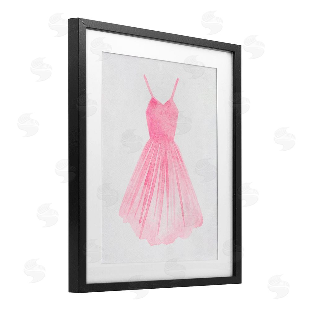 Camila Juncos Pink Ballerina Dress Black Framed Print Under Glass Art