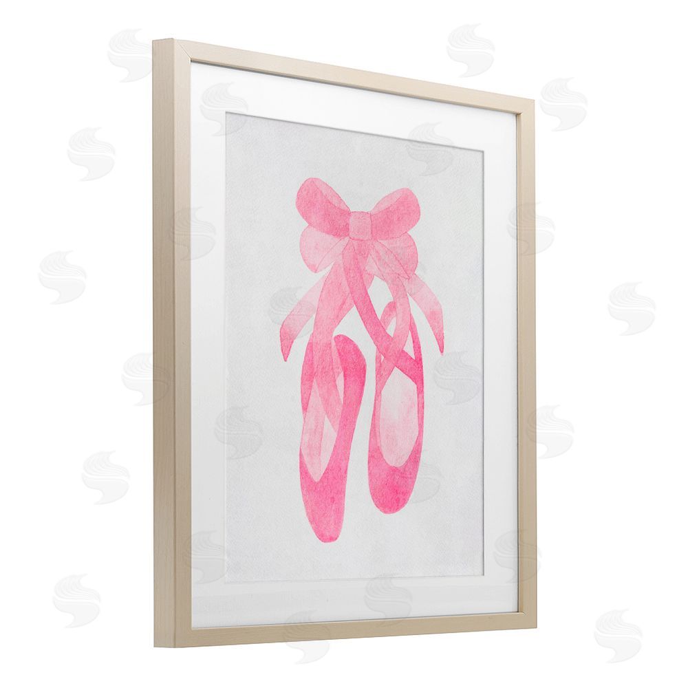 Camila Juncos Ballerina Shoes Watercolor Birch Framed Print Under Glass Art