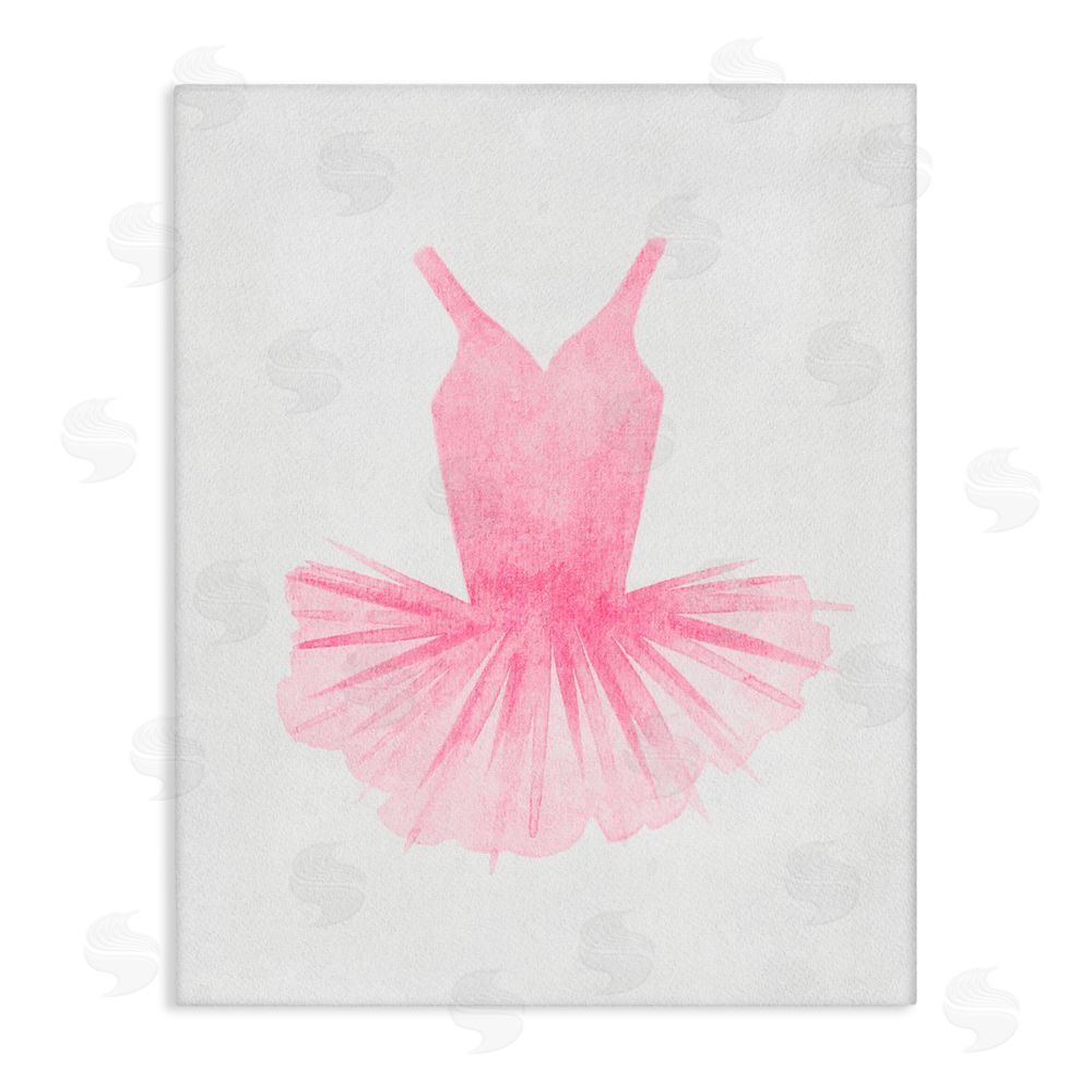 Camila Juncos Pink Ballerina Tutu Watercolor Canvas Wall Art Print