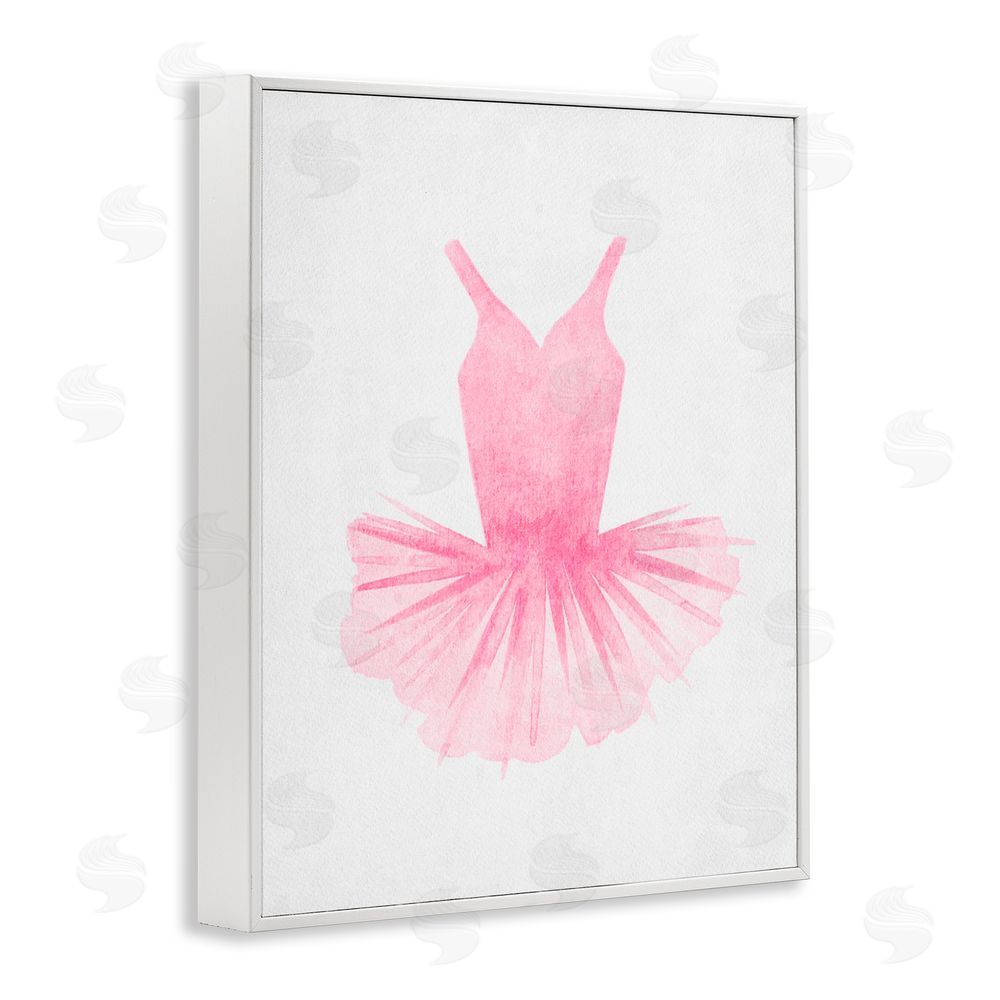 Camila Juncos Pink Ballerina Tutu Watercolor White Frame Giclee Art Print