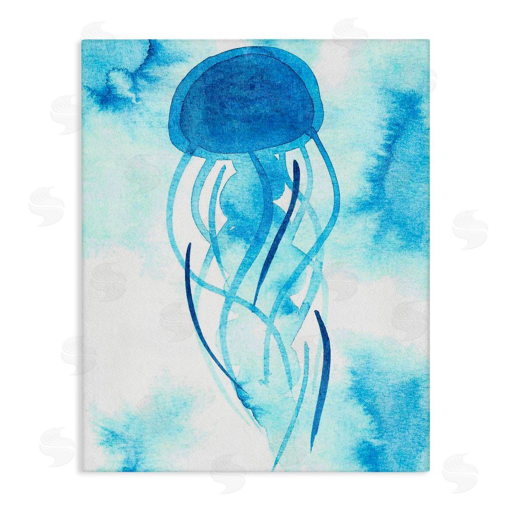Camila Juncos Blue Jellyfish Expression Canvas Wall Art Print