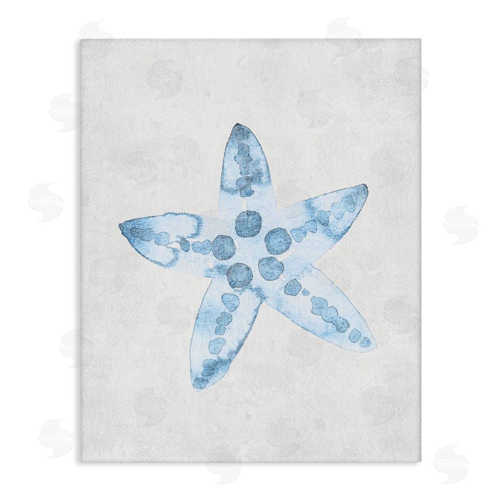 Camila Juncos Soft Watercolor Blue Starfish Canvas Wall Art Print