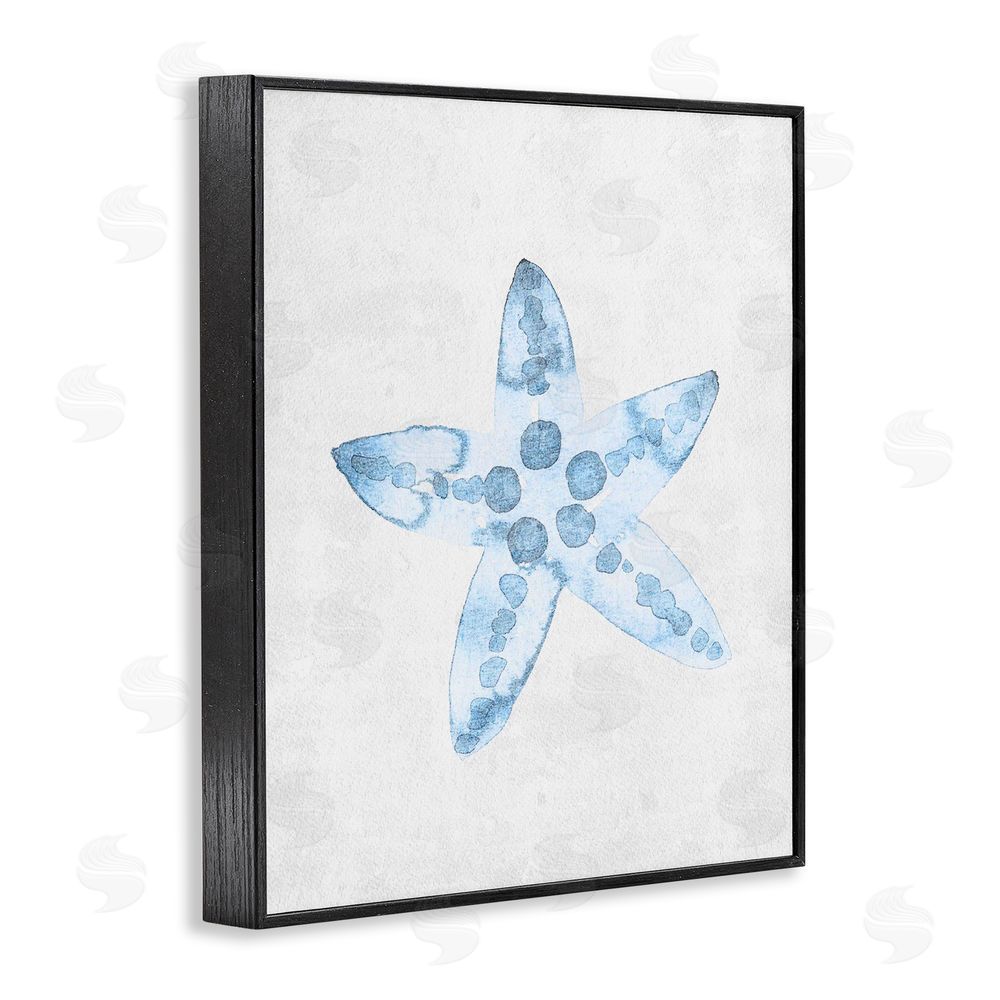 Camila Juncos Soft Watercolor Blue Starfish Black Framed Giclee Art Print