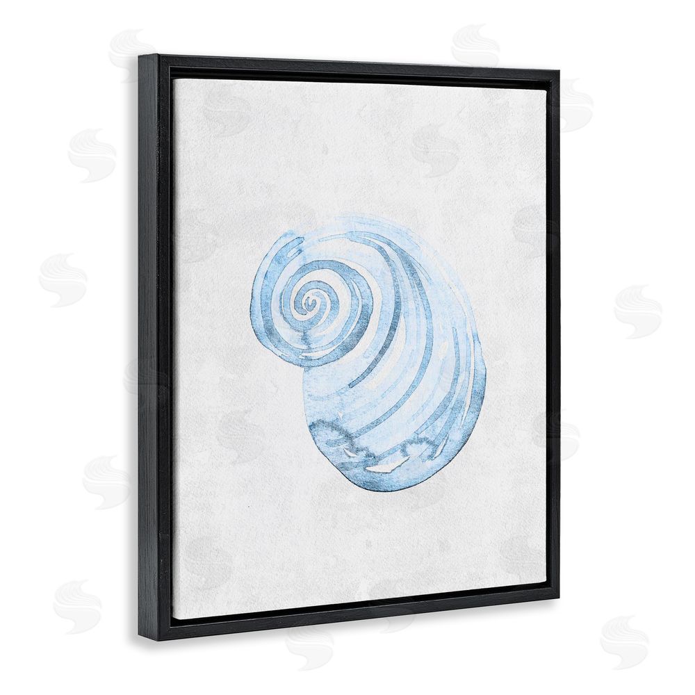 Camila Juncos Subtle Spiral Sea Snail Black Floating Frame Canvas Wall Art Print