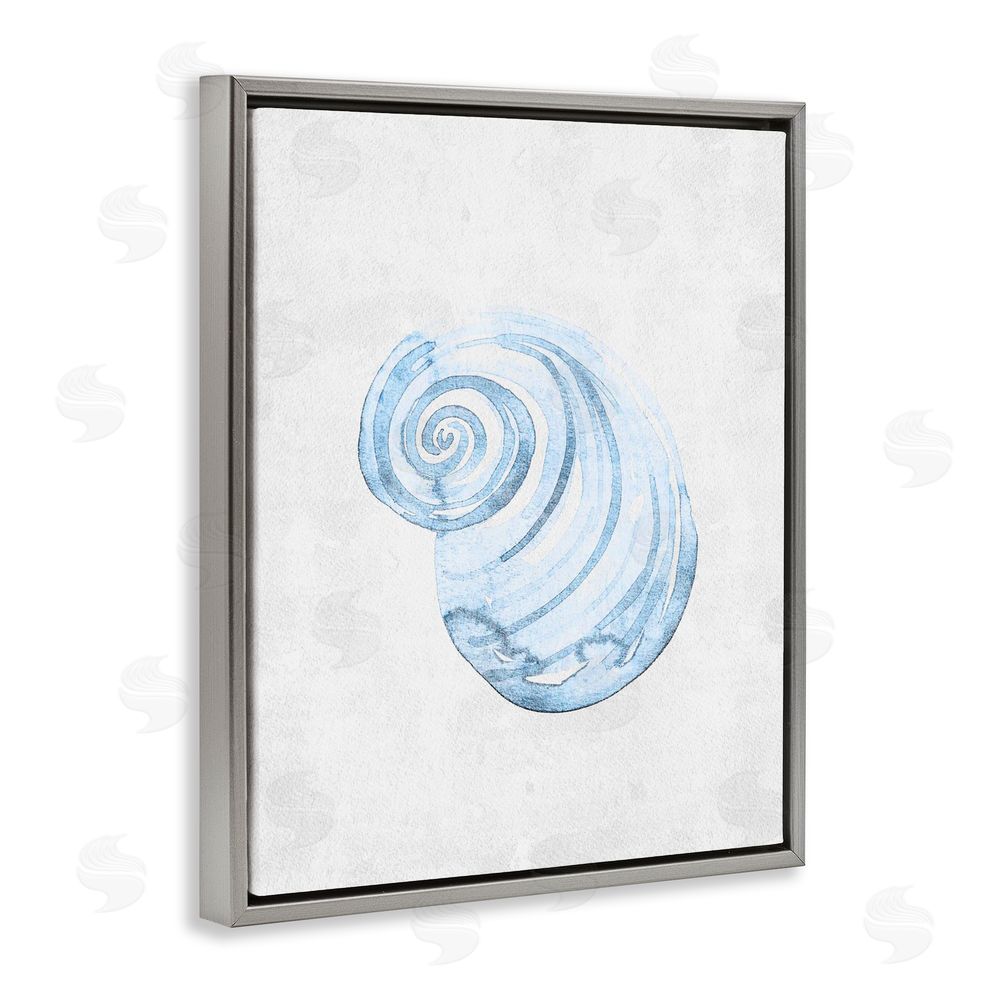 Camila Juncos Subtle Spiral Sea Snail Gray Floating Frame Canvas Art Print