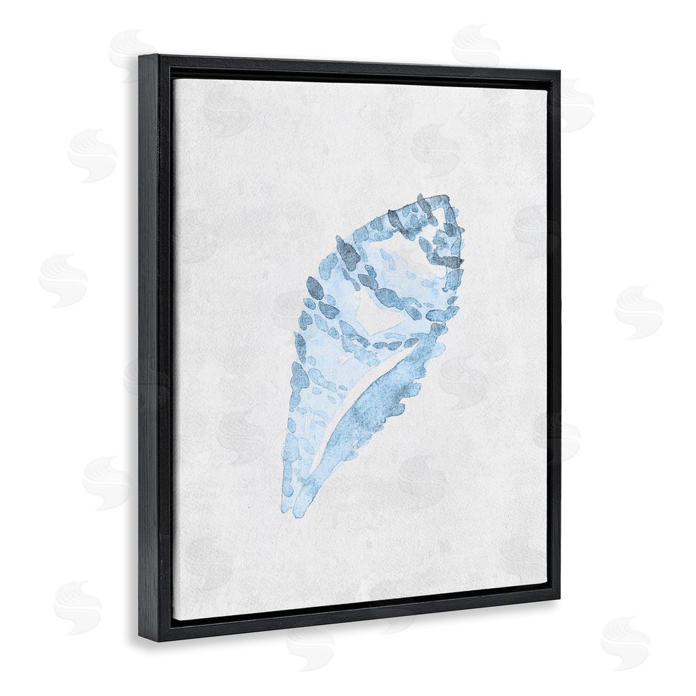 Camila Juncos Sea Snail Seashell Black Floating Frame Canvas Wall Art Print