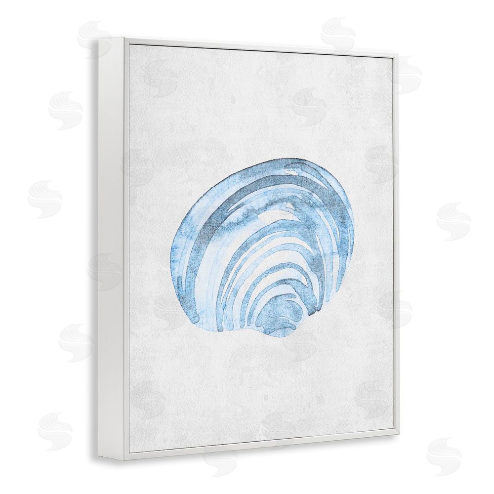 Camila Juncos Sea Snail Subtle Blue White Frame Giclee Art Print