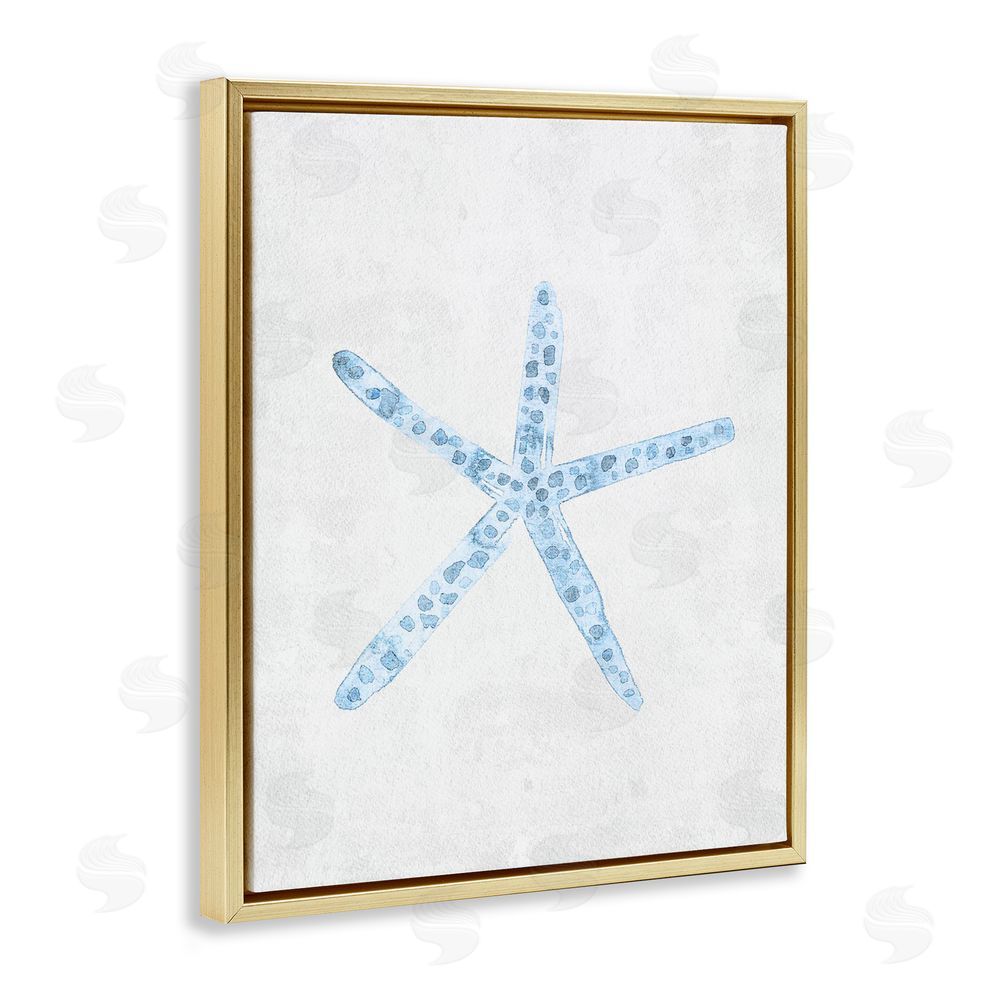 Camila Juncos Starfish with Thin Arms Gold Floating Frame Canvas Art Print