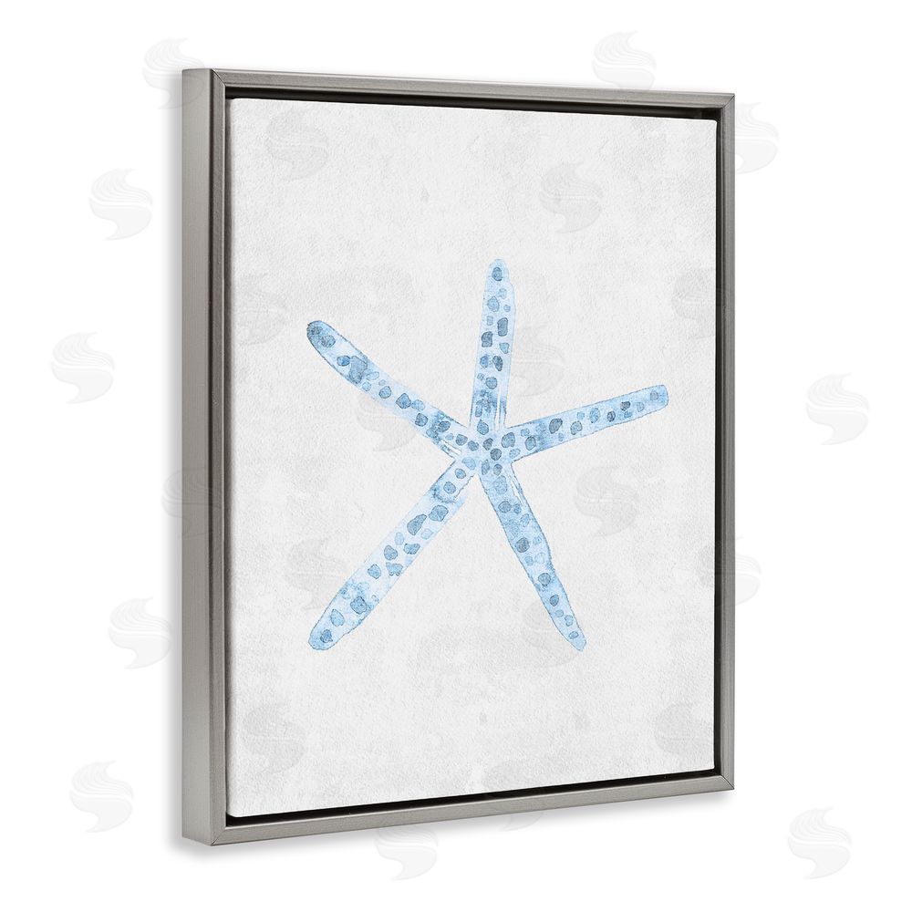 Camila Juncos Starfish with Thin Arms Gray Floating Frame Canvas Art Print