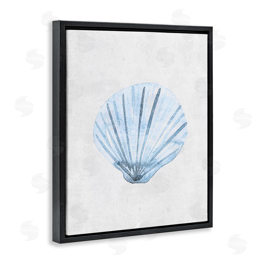 Camila Juncos Muted Clam Shell Subtlety Black Floating Frame Canvas Wall Art Print