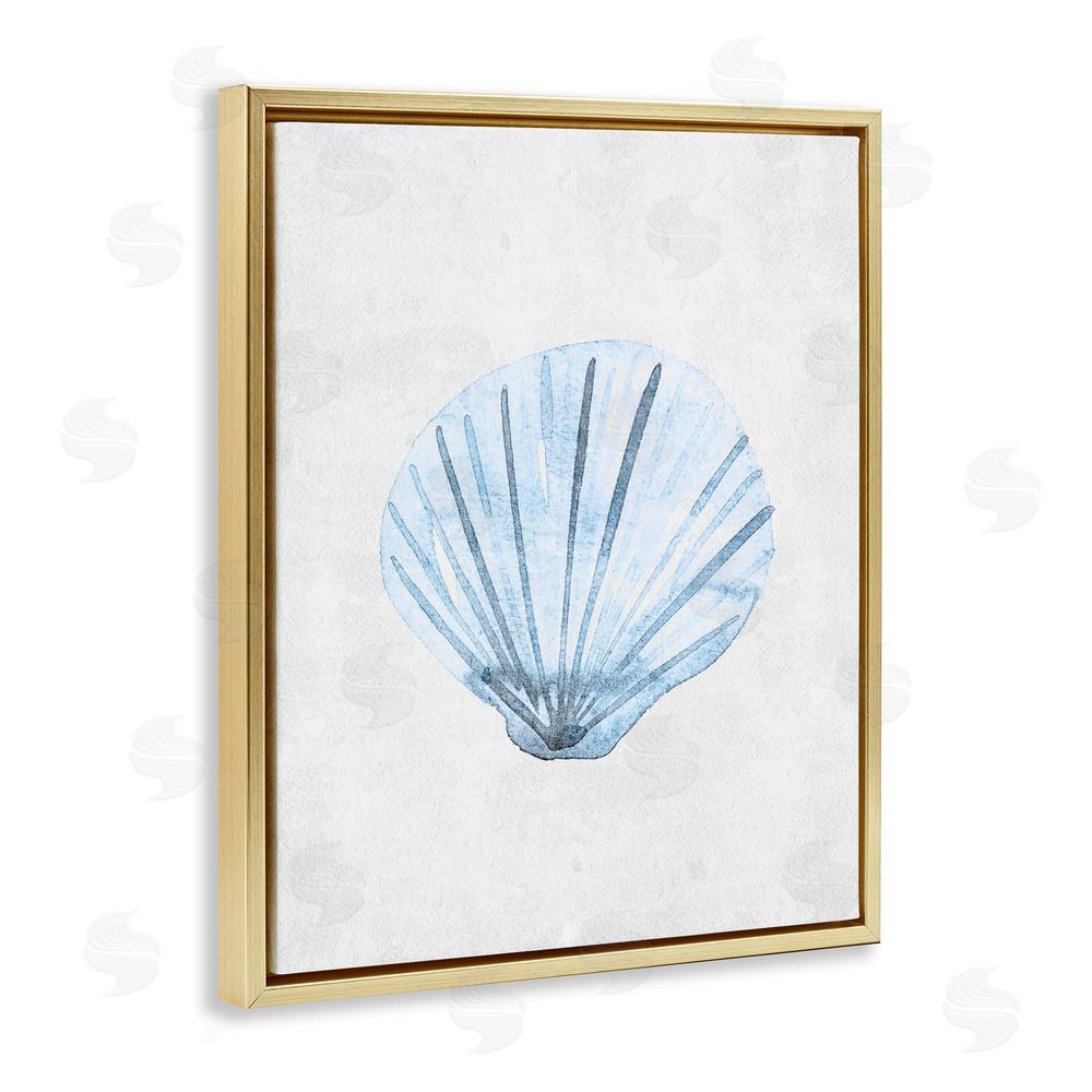 Camila Juncos Muted Clam Shell Subtlety Gold Floating Frame Canvas Art Print