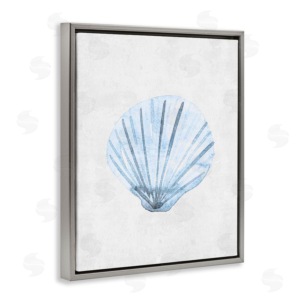 Camila Juncos Muted Clam Shell Subtlety Gray Floating Frame Canvas Art Print