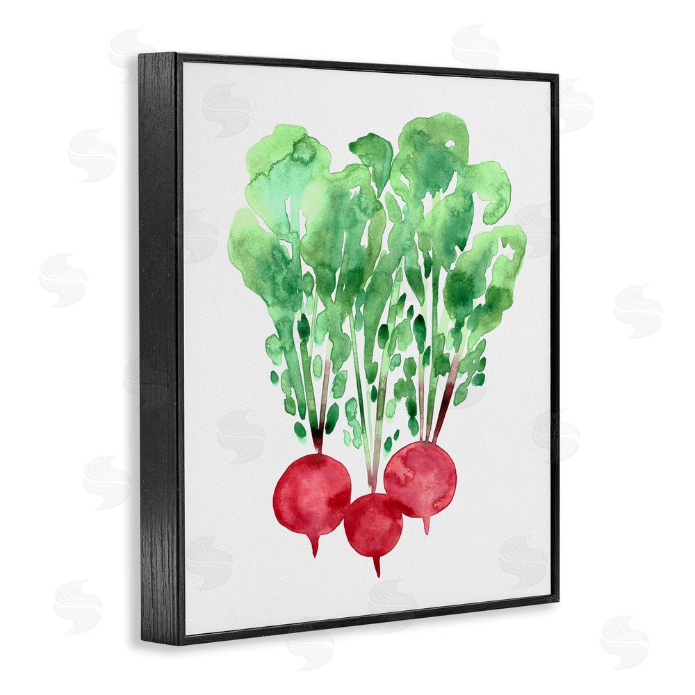 Camila Juncos Watercolor Garden Radishes Black Framed Giclee Art Print