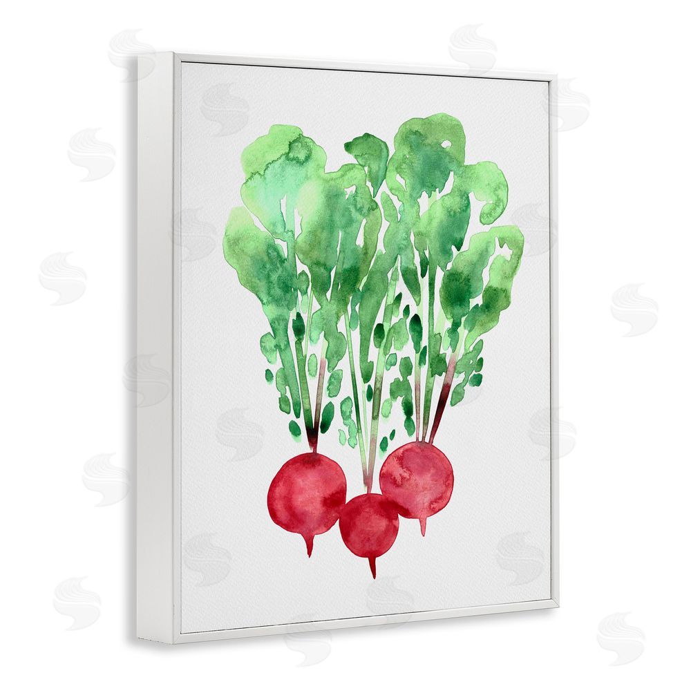 Camila Juncos Watercolor Garden Radishes White Frame Giclee Art Print