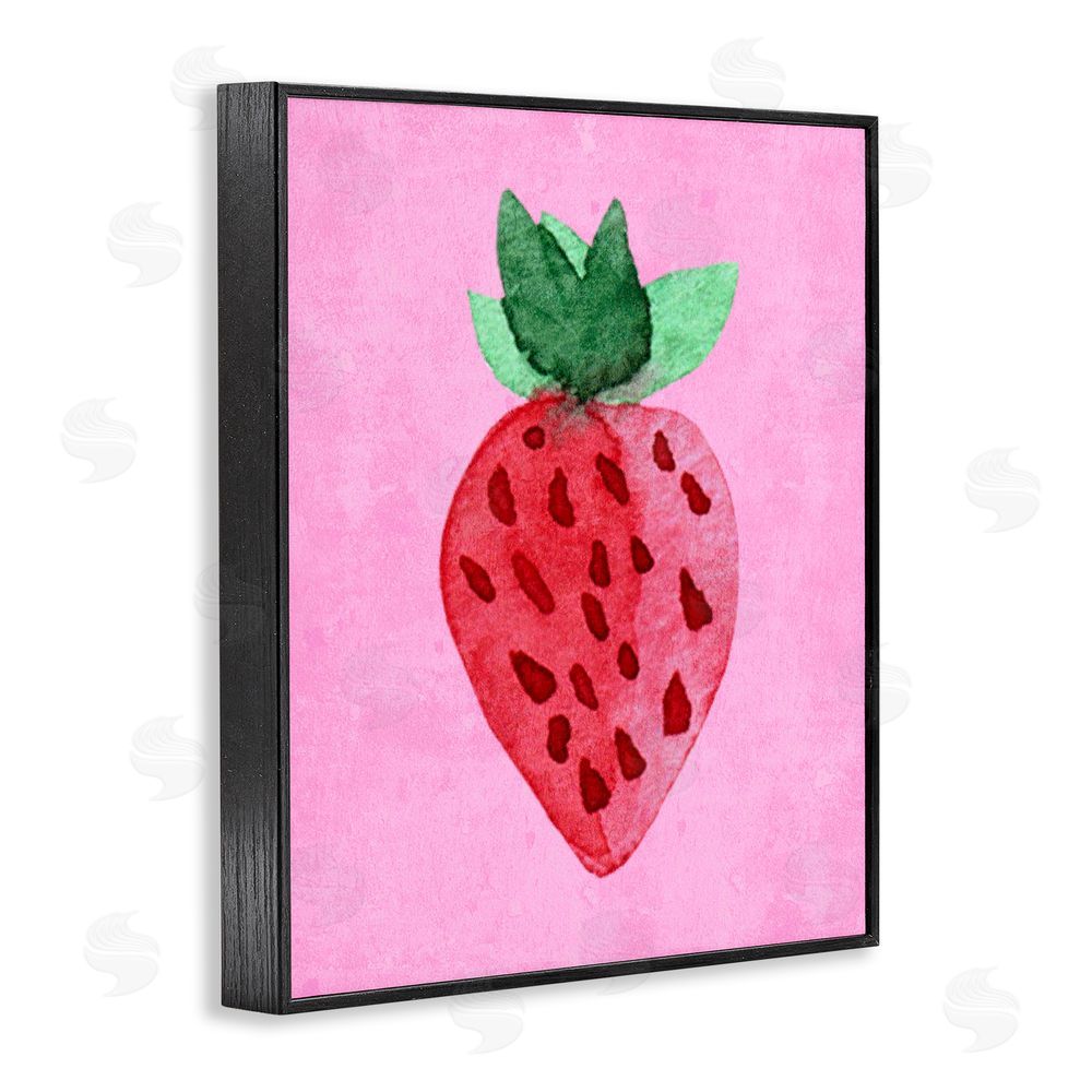 Camila Juncos Bright Speckled Strawberry Black Framed Giclee Art Print
