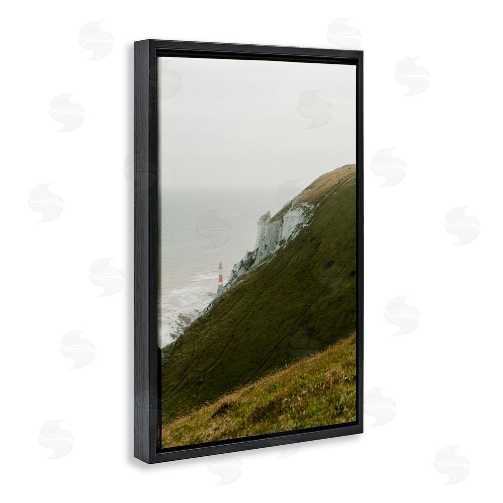 Jade Sharp Photo Hillside Beachy Head Lighthouse Black Floating Frame Canvas Wall Art Print