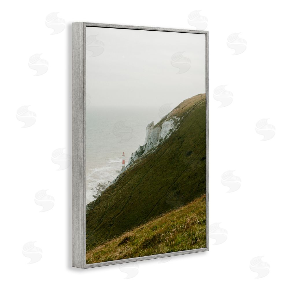 Jade Sharp Photo Hillside Beachy Head Lighthouse Gray Framed Giclee Art Print