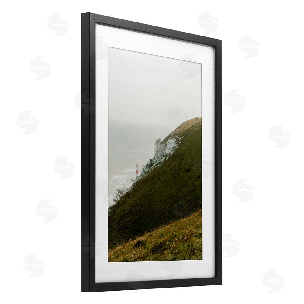 Jade Sharp Photo Hillside Beachy Head Lighthouse Black Framed Print Under Glass Art