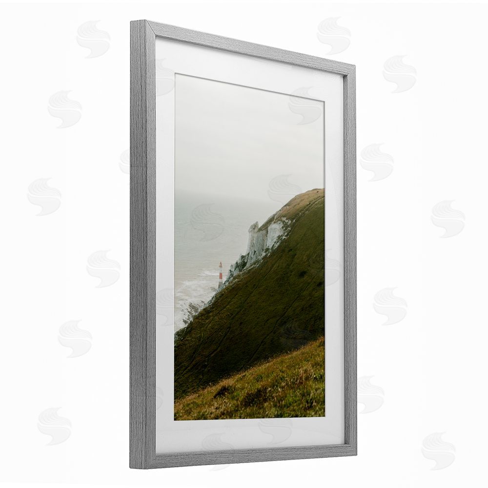 Jade Sharp Photo Hillside Beachy Head Lighthouse Gray Framed Print Under Glass Art
