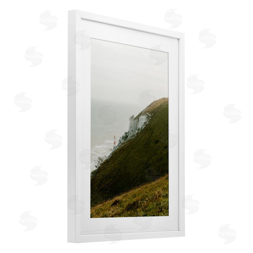 Jade Sharp Photo Hillside Beachy Head Lighthouse White Framed Print Under Glass Art