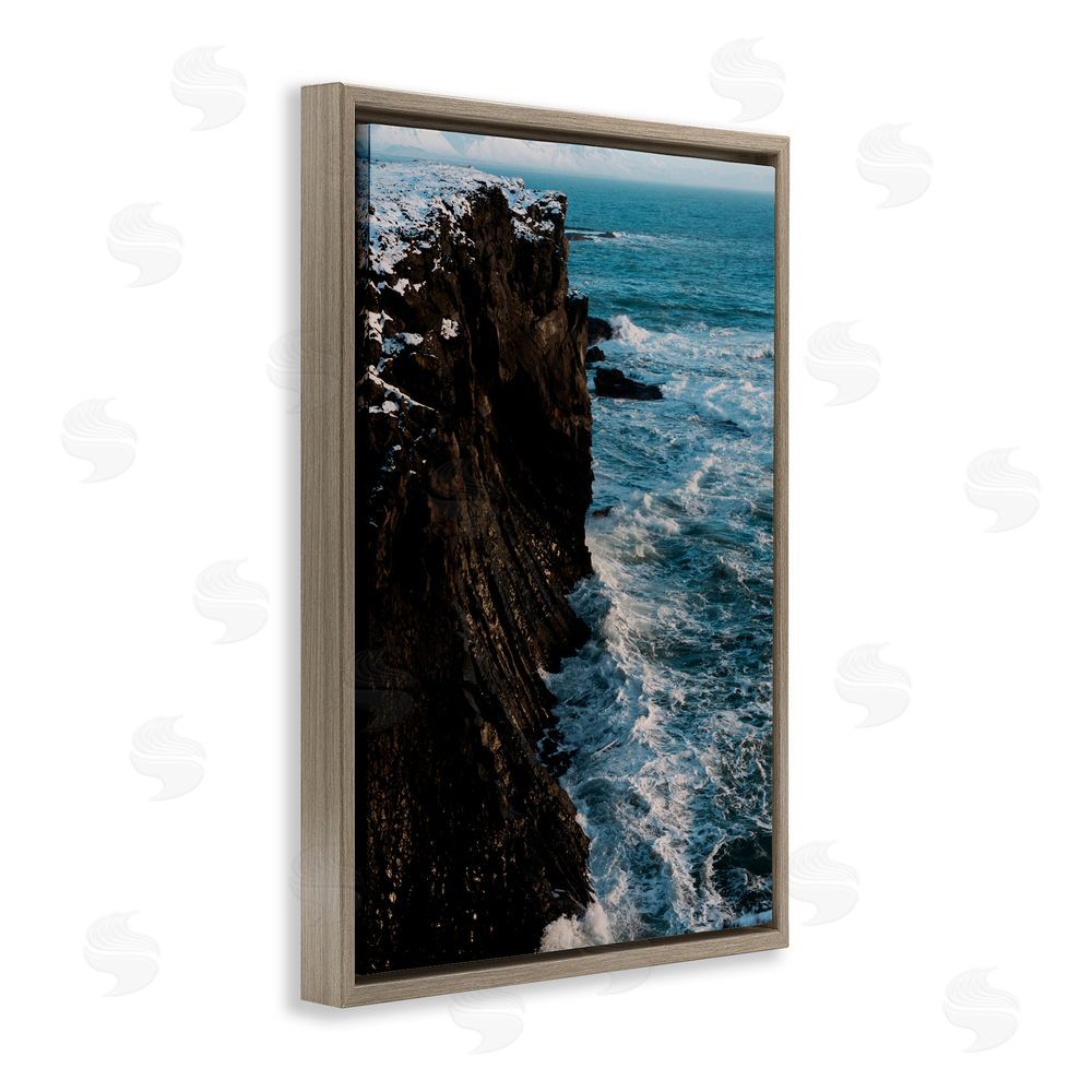 Jade Sharp Photo Iceland Peninsula Cliff Brown Floating Frame Canvas Art Print