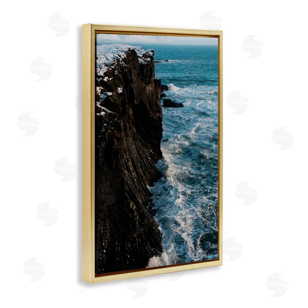 Jade Sharp Photo Iceland Peninsula Cliff Gold Floating Frame Canvas Art Print
