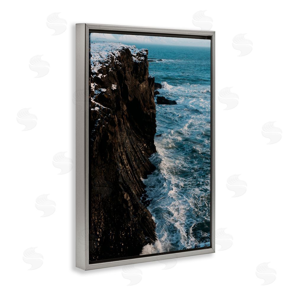 Jade Sharp Photo Iceland Peninsula Cliff Gray Floating Frame Canvas Art Print