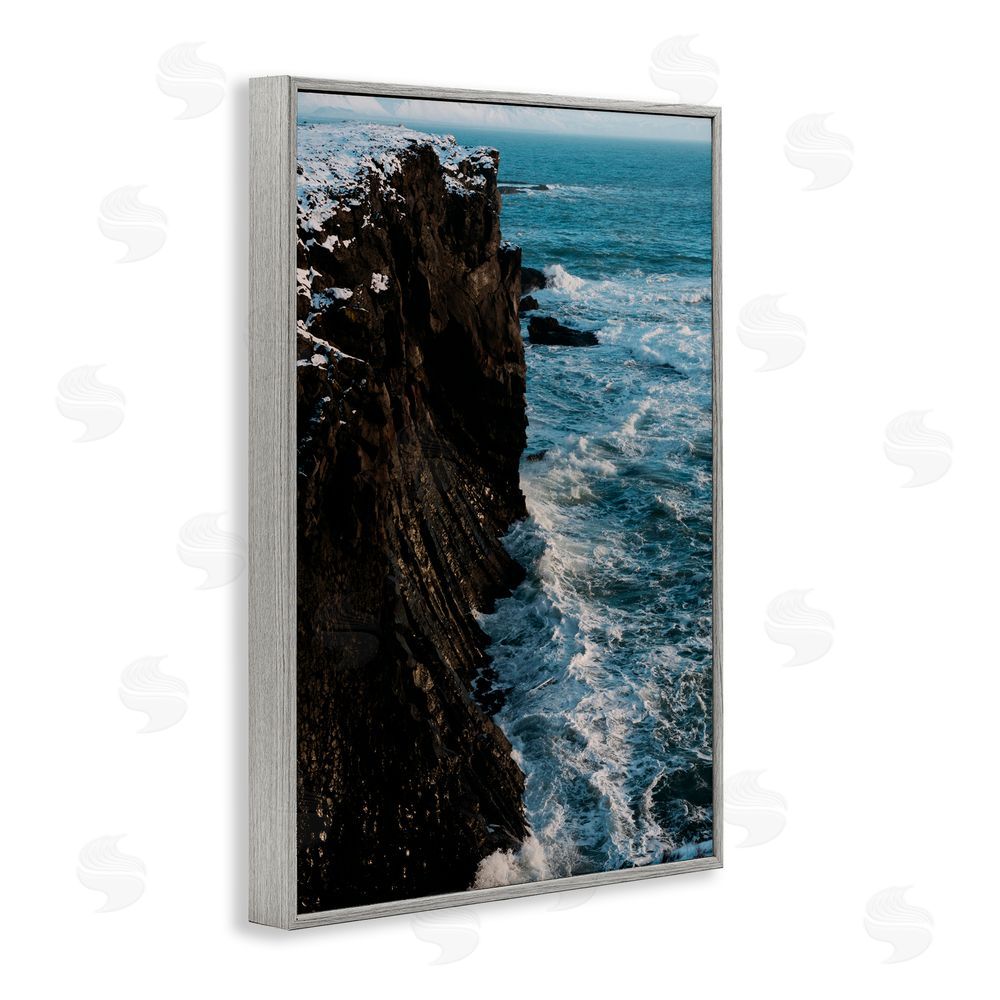 Jade Sharp Photo Iceland Peninsula Cliff Gray Framed Giclee Art Print