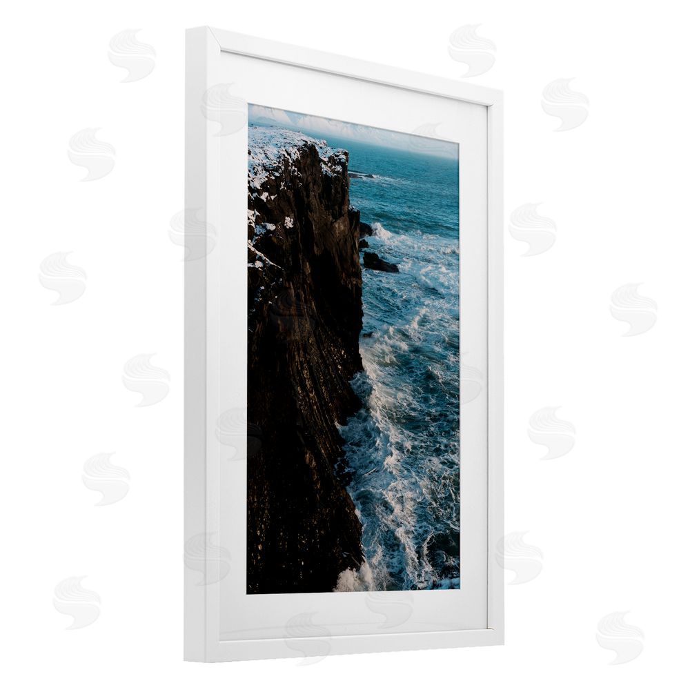 Jade Sharp Photo Iceland Peninsula Cliff White Framed Print Under Glass Art