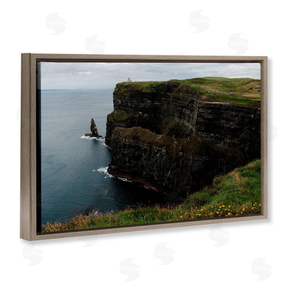 Jade Sharp Photo Scenic Ireland Cliffs Brown Floating Frame Canvas Art Print