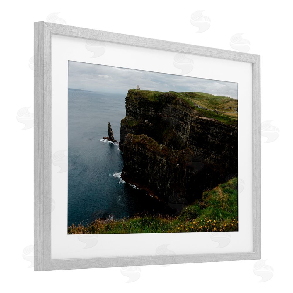 Jade Sharp Photo Scenic Ireland Cliffs Gray Framed Print Under Glass Art