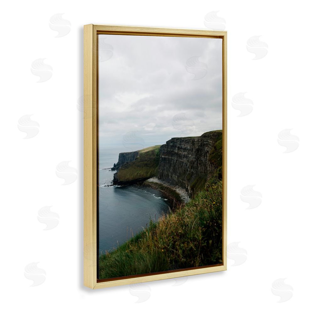 Jade Sharp Photo Ireland Cove Scenic Inlet Gold Floating Frame Canvas Art Print