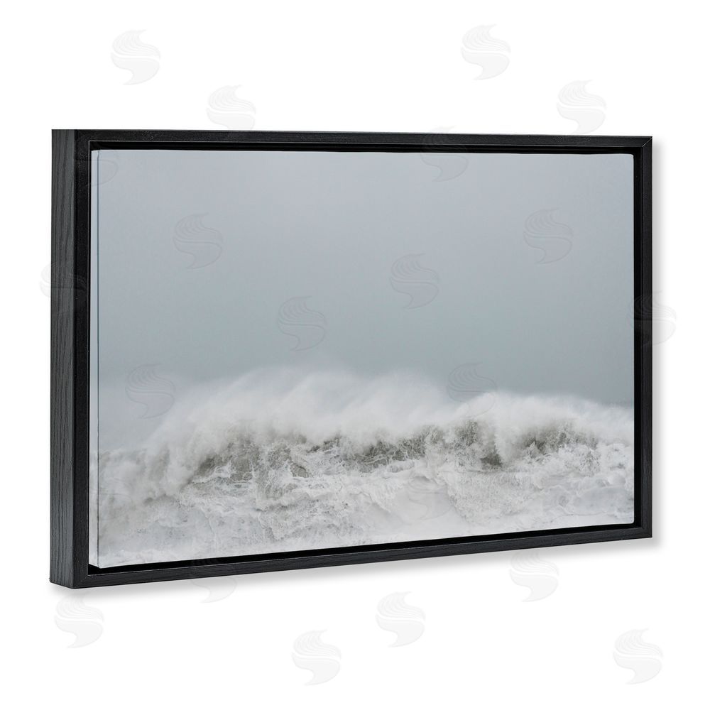 Jade Sharp Photo Cresting Wave Abstraction Black Floating Frame Canvas Wall Art Print