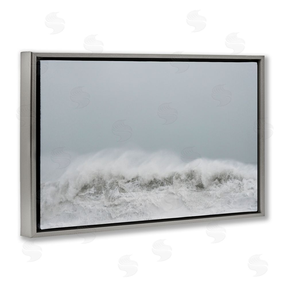 Jade Sharp Photo Cresting Wave Abstraction Gray Floating Frame Canvas Art Print